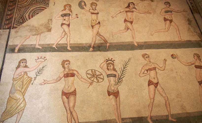 Villa Romana - Mosaic of bikini clad roman girls