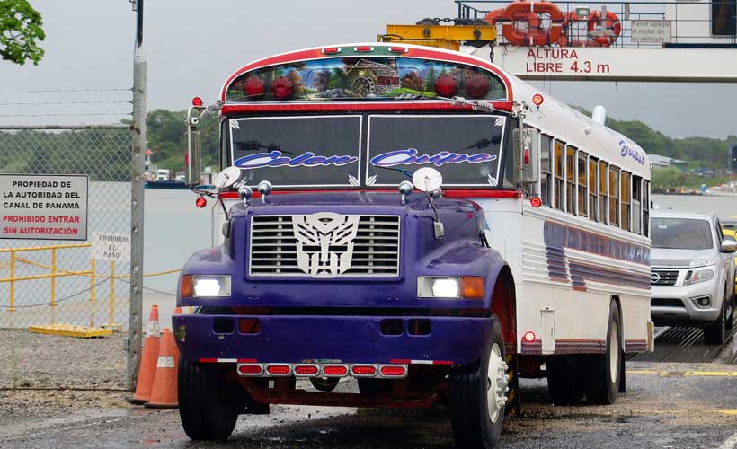 Colourful Panama city bus