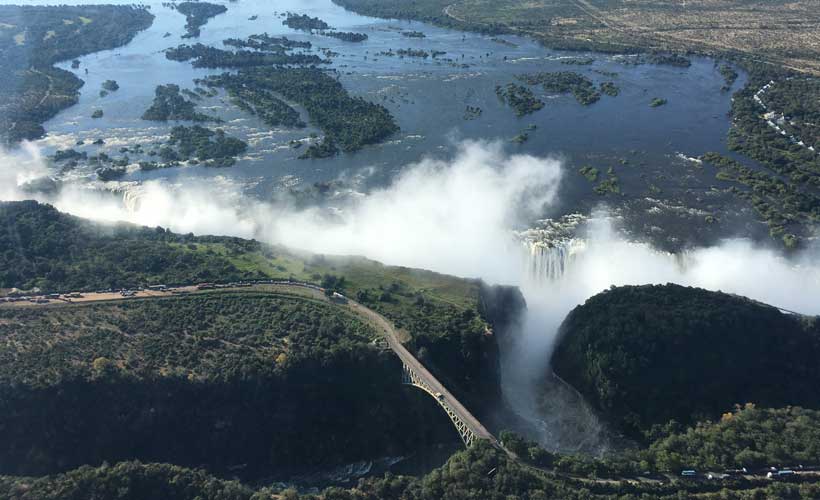 View from above Victoria Falls