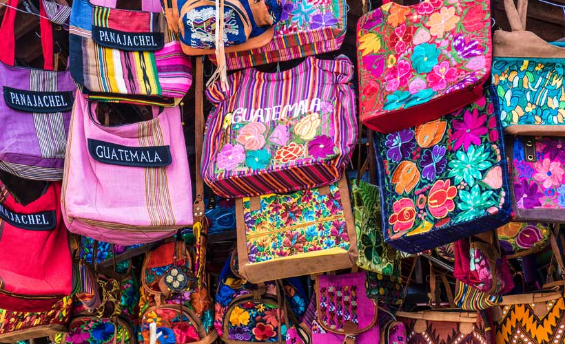 Tours Guatemala - Brightly coloured Guatemala bags