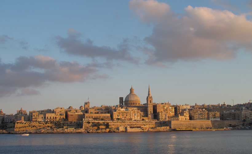 Skyline of Valletta harbour Malta