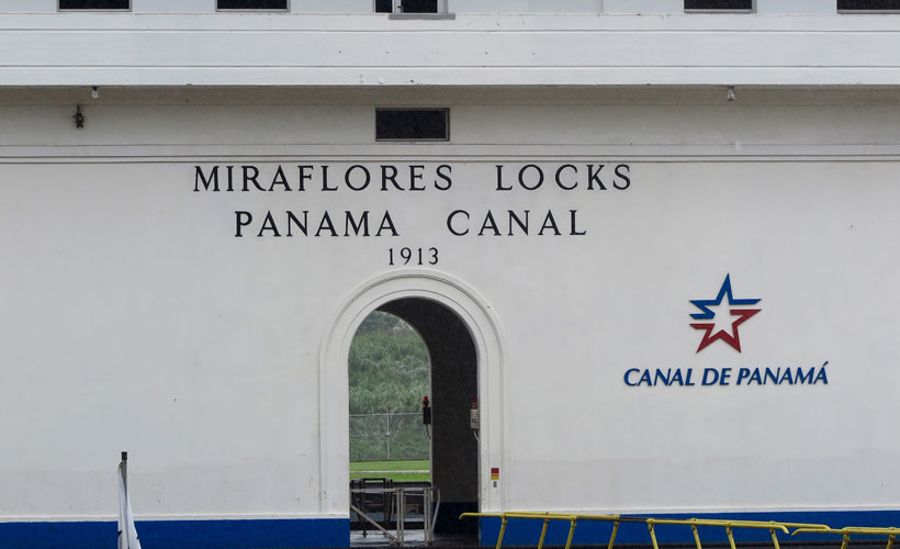 Miaflores Lock on Panama Canal