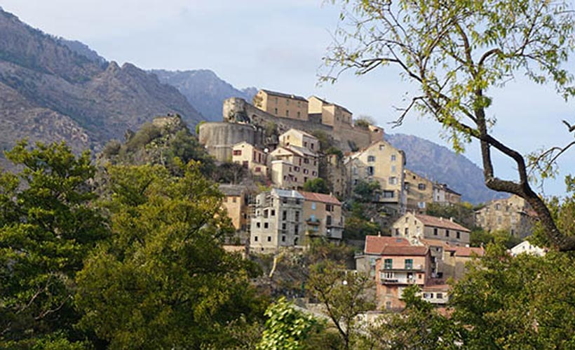 Small village on the hill in Corsica